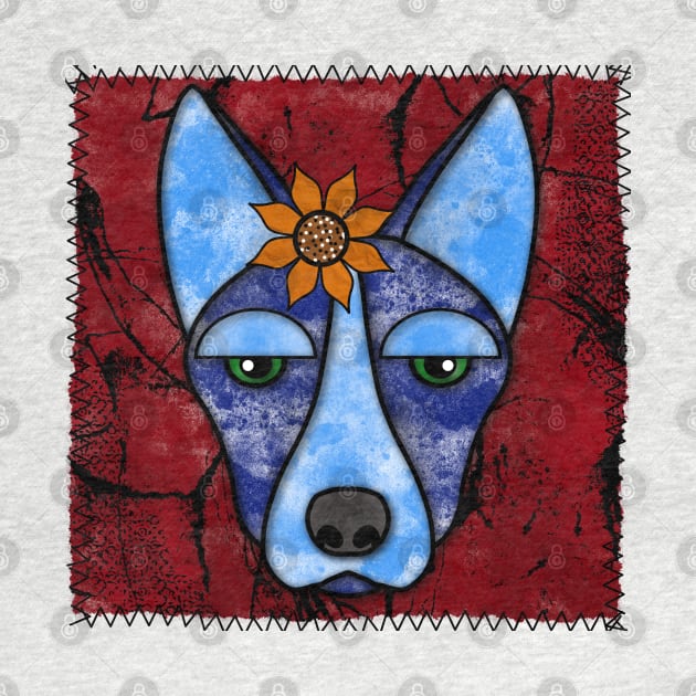 Quirky Funny Dog Face With Flower by Quirky And Funny Animals